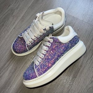 ALEXANDER MCQUEEN glitter platform sneakers